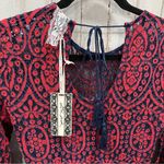 Ultra Pink NWT Red Lace Overlay Mini Dress Dramatic Sleeves Goth Photo 3