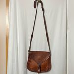 Komal's Passion Leather Brown Leather Buckle Front Crossbody Bag Photo 1