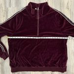 Fabletics  Burgundy Velour Jacket Quarter Zip Athletic Sweatshirt Size 2XL XXL Photo 3