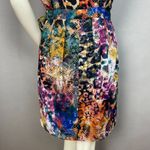 Suzi Chin for Maggy Boutique Dress Animal Print Colorful Tie Waist 8P 8 Petite Black Photo 5