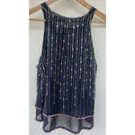 Parker  Black Sheer Beaded Embellished Tank Floral XS Boho Glam Festival Party Photo 1