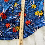 Roller Rabbit NWT  Blue Kori Floral Nyana Tropical Rolled Up Sleeve Shirt Sz S Photo 6