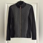 J. McLaughlin Quilted Knit Jacket Black/Gray Photo 1