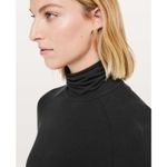 Lululemon  Nai Black Long Sleeve Turtleneck Lightweight Bodycon Midi Dress Size 2 Photo 3