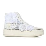 AZALEA WANG Penny Lane Flower Embellished platform canvas Sneaker White size 6 Photo 2