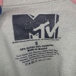 MTV music television green floral short sleeve shirt Photo 4