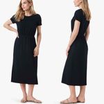 Nic+Zoe NZT  Short Sleeve Side Slit Woven Slub Midi Dress Size XS Black Photo 8