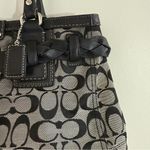 Coach Hampton Black and Gray Signature Tote Bag With Braided leather detail Photo 2