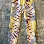Tory Burch Sport Yellow Blue Seamless Tie Dye 7/8 Leggings Medium Photo 0