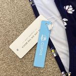 Cupshe  Yellow Navy Blue Floral Strappy Back 2 Piece Bikini Set Size M Photo 1