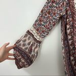 Raga  Floral Long Sleeve Fringe Hem Dress Small Photo 4