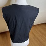 Vintage Vest Womens Medium Black Floral Embroidered V Neck Boho Photo 5