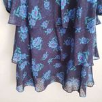 Draper James  X Eloquii Blue Floral Ruffle Tiered Long Sleeve Dress Photo 2