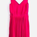 White House | Black Market WHBM Dress 4 Crimson Red Flowing Micro Pleated Holiday Christmas Party Cocktail Photo 2