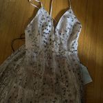 Lulus Lulu’s Luminous Night Taupe Glitter Sequin Maxi Dress, Size M, NWT Photo 0