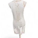 White Open Knit Crochet Sleeveless Cover Up Dress Size M Boho Cottage Core Size M Photo 3