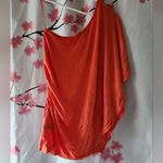 EXPRESS NWT Women's  One Shoulder Flutter Sleeve Orange Gold Shirt Top Size XS Photo 2