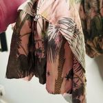 LoboRosa Pink Floral Puff Sleeve Palms Button Front Up Dress Size Large Photo 14