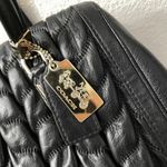 Coach Madison Gathered Twisted Leather Satchel Black Gold Zip Double Handles Photo 2