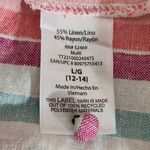 Time and Tru Striped Multicolor Linen Dress Size Large 12 Photo 6