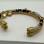Henri Bendel Beaded Gold Coil Adjustable Charm Bracelet Photo 3