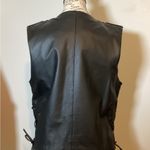 HARLEY DAVIDSON OFFICIAL WOMEN’S BLACK LEATHER SIDE TIES FULL ZIP VEST SIZE LG Photo 5