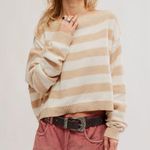 Free People  Cream Into The Blue Stripe Sweater XS Photo 1