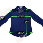 EXPRESS Slim Fit Blue Button Down Portofino Shirt Black Lace Insert Size Small Photo 4