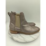 Vanessa Wu Booties Woman's 38/7.5 Silver Metallic Snake Skin Shiny Boho Photo 3