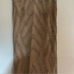 Adrianna Papell Champagne Beaded Sequin Wedding Guest Dress Photo 6