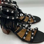 Sam Edelman Shaelynn Fringe Ankle Strap Studded Sandal Sz 8 Black Photo 3