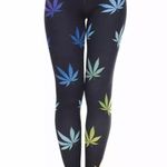 Women’s Weed Leafs 3D Print 420 Leggings Green Photo 5