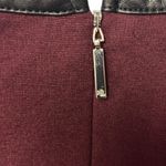 Ralph Lauren Lauren Burgundy Sleeveless Sheath Dress Faux Leather Trim Size L Photo 4