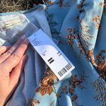 Urban Outfitters NWT UO Michelle Plunging Long Sleeve Mini Dress Blue Floral Photo 5