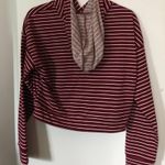 Charlotte Russe Cropped Red And White Striped Hoodie Photo 1