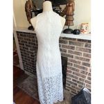 Aura RED DRESS White Lace Halter Neck Maxi Dress Sheer Split Hem Size XS Photo 5