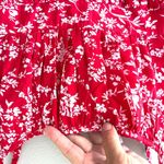 Grace Karin  Sz S Oversized Midi Red Floral Tank Dress Stretch Pleated Lined Photo 6