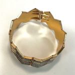 Gold tone rhinestone hinged bangle bracelet Photo 5