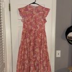 Olivaceous  Pink Floral Maxi Dress with Ruffle Sleeves Photo 2