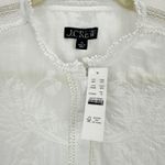 J.Crew  Embroidered Lace Trim Button Up Shirt Cotton Voile White US 10 NWT Photo 6
