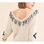 Anthropologie Chaser Deep V Eagle Fringe Chunky Knit Sweater - Size M Photo 1