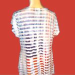 One World  cute patriotic red white and blue top! Photo 5
