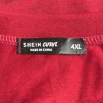 SheIn  Curve 4XL Red Lune Twist Front V Neck Tshirt Dress Office Corporate Work Photo 6