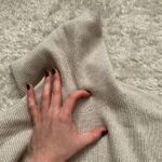 Free People  XS Oatmeal Heather Sweater Turtleneck Oversized Knit Long Sleeve Photo 6