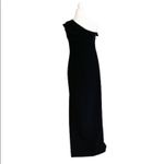 Trina Turk  Dress Black One Shoulder Ruffled Neckline Maxi Cocktail Dress Size 2 Photo 3