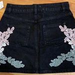 Topshop Black Denim skirt with floral detail!  Photo 1