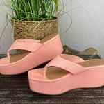 l*space L* Pink Platform Wedge Thong Shoes 8 Photo 0