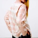 ZARA Dusty Pink Tie Dye Button Up Long Sleeve Shirt Photo 3