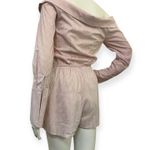 Romeo + Juliet Couture Pink White Striped Off Shoulder Romper Photo 1