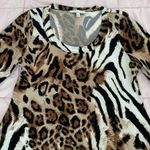 CHAUS NEW YORK Animal Print Leopard Round Neck Asymmetric Hem Blouse, size S Photo 7